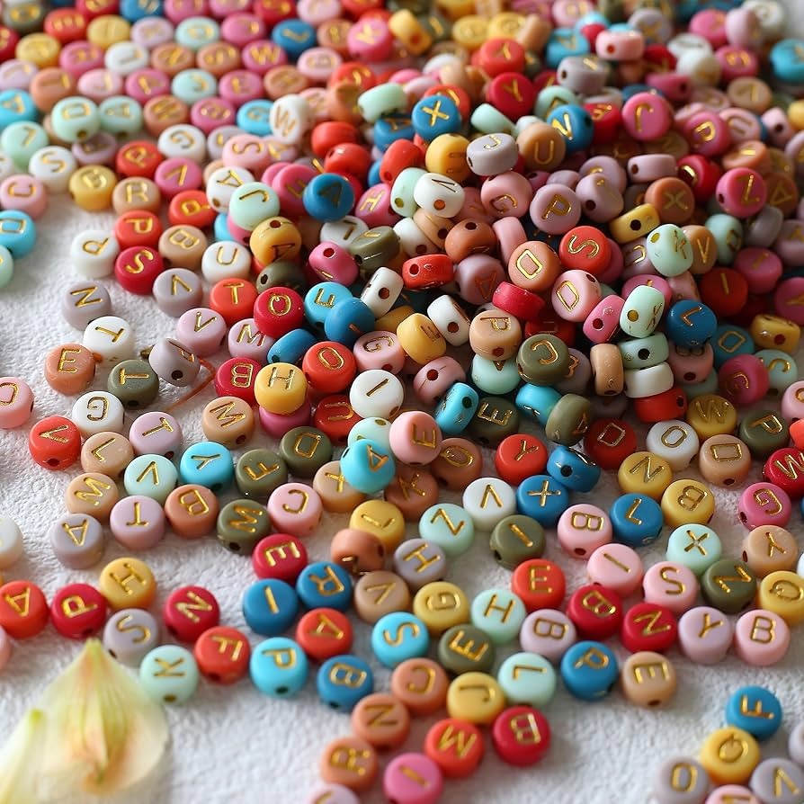 1000pcs Gold Letter Beads Acrylic Alphabet A-Z Beads Gold Letters Colorful Bead Mixed Color Lette... | Amazon (US)