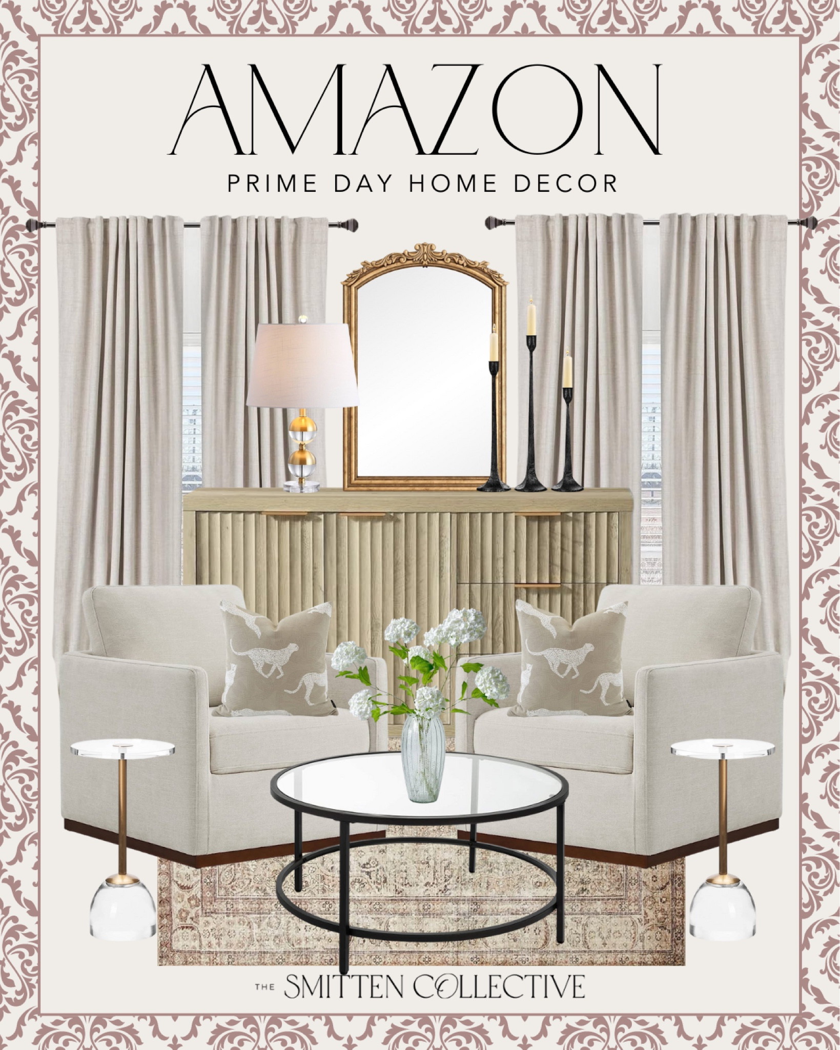 Amazon prime day home decor on sale right now! Everything in this living room look is on major sale right now!! Hurry hurry! 

amazon, coffee table, amazon prime day, prime day deals, amazon prime sales, amazon prime, prime day sale, area rug, accent chairs, gold mirror, table lamp, throw pillows, side tables, console table, curtains 

#LTKSaleAlert #LTKStyleTip #LTKHome