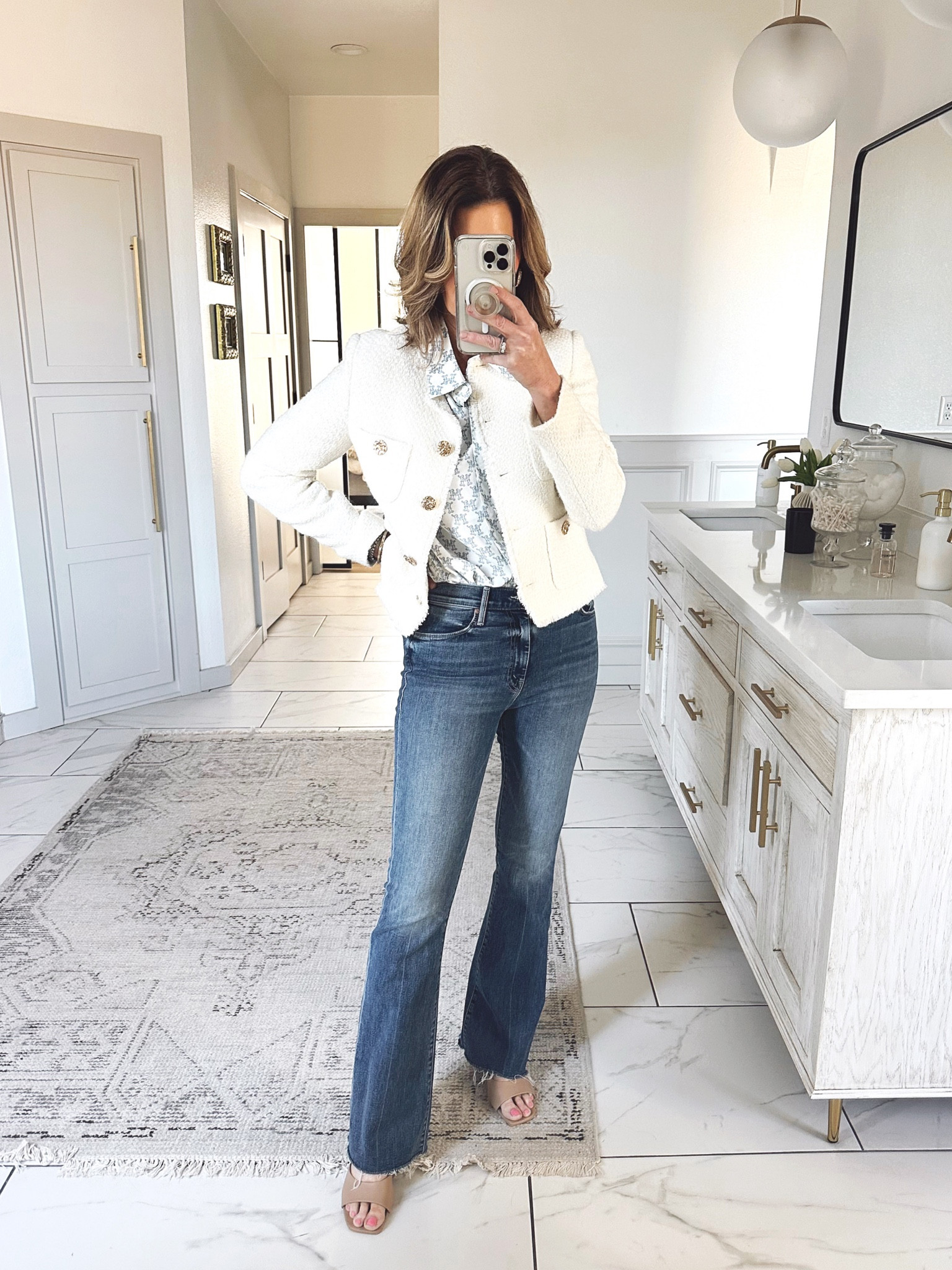What I wore 
Mother the weekender jeans
Pocket tweed jacket

#LTKstyletip #LTKFind
