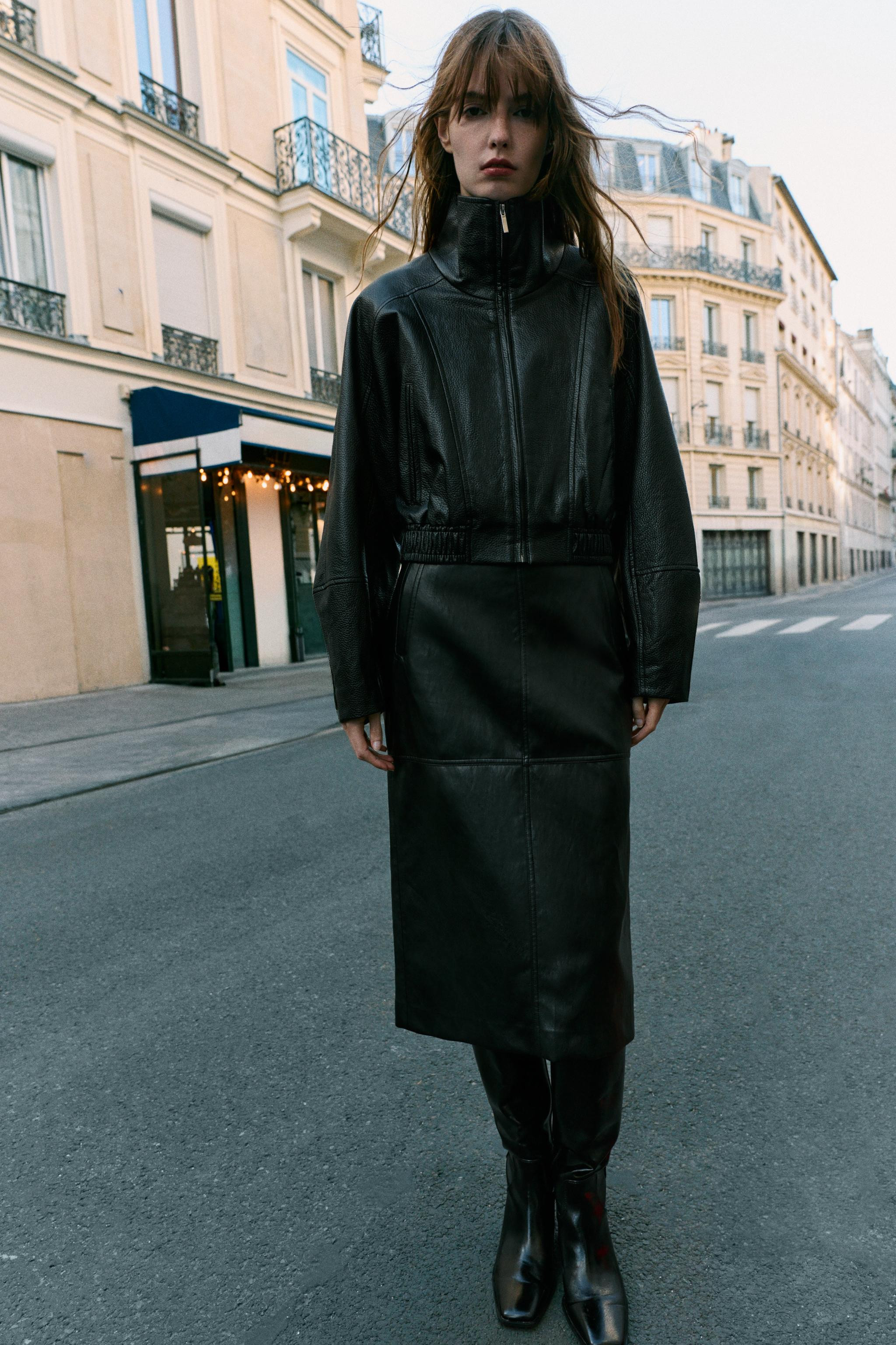 FAUX-LEATHER CROPPED JACKET | Zara US