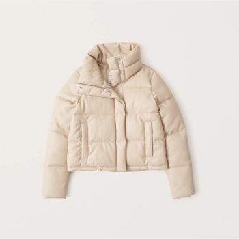 Vegan Leather Mini Puffer | Abercrombie & Fitch (US)