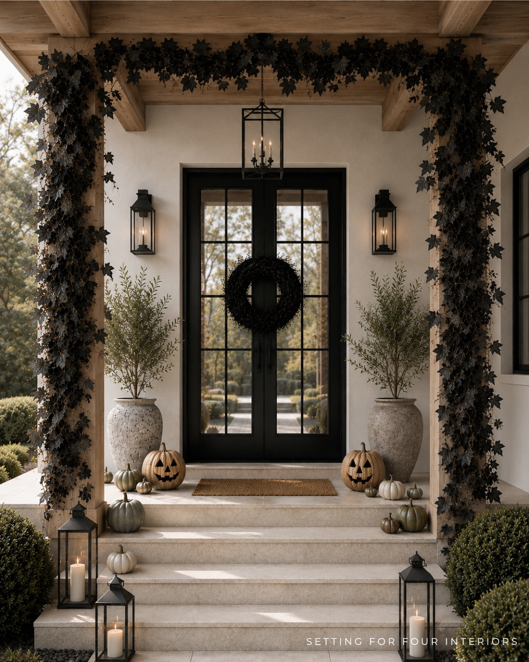 Elevated Halloween porch decor from Amazon! Neutral aesthetic, Restoration Hardware style, Arhause look, organic modern, new traditional, transitional, curb appeal, fall decor, outdoor pumpkins, exterior, front door wreath, leaf garland

#LTKhome #LTKsale #LTKstyletip