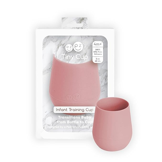 ezpz Tiny Cup (Blush) - 4 months+ - 100% Silicone Training Cup for Infants - Designed by a Pediat... | Amazon (US)