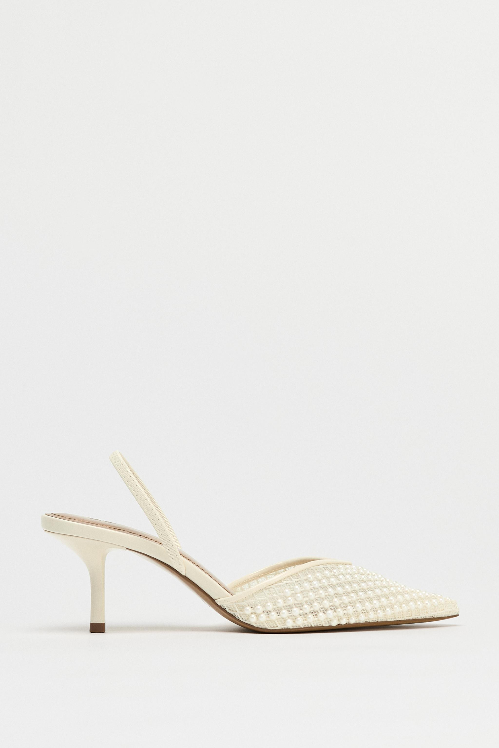 SLINGBACK SHOES WITH FAUX PEARLS | Zara UK