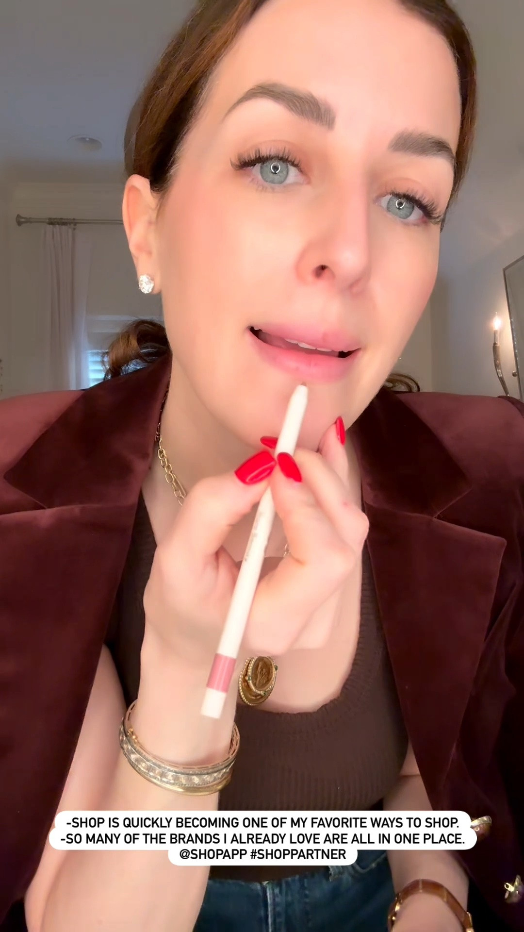 Rich fall color is having a moment, and I am fully leaning in. This gorgeous burgundy Veronica Beard velvet blazer was a Shop find, and naturally I needed a few new lip combos to go with it.
I found some of my new favorite fall shades from MERIT Beauty and Rare Beauty—all on Shop. Think warm neutrals, glossy mauves and those rich, wearable colors that instantly make everything feel a little more fall.
Shop is quickly becoming one of my favorite ways to discover fashion and beauty because so many of the brands I already love are all in one place. A statement blazer and a new lip? Consider me influenced by my own cart.

@ShopApp #ShopPartner
 

 #LTKgrwm #LTKSeasonal #LTKBeauty