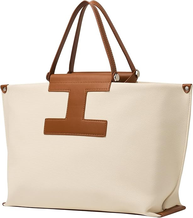 CHUNLI Laptop Tote Bag for Women,15.6 Inch Waterproof Scratch-Resistant Leather Work Computer Bag... | Amazon (US)