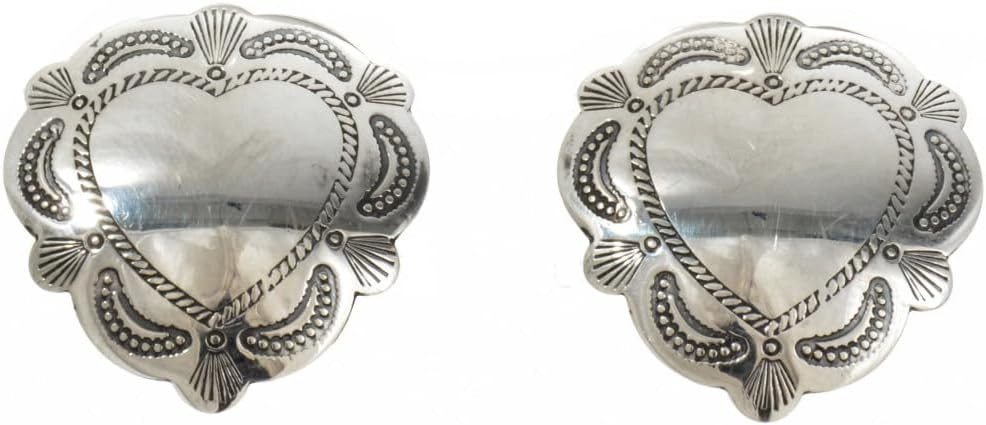 Alltribes Navajo Hammered Silver Heart Concho Post Earrings Cute Sterling Studs 2238 | Amazon (US)