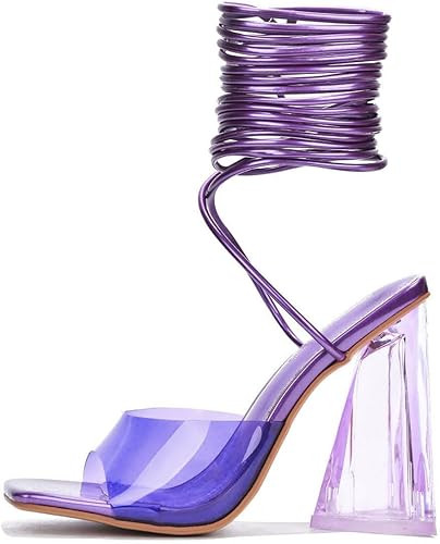 Cape Robbin Swag Women's Lace-up Heels for Women Sexy - Women Heels with Square Open Toe - Tie Up... | Amazon (US)