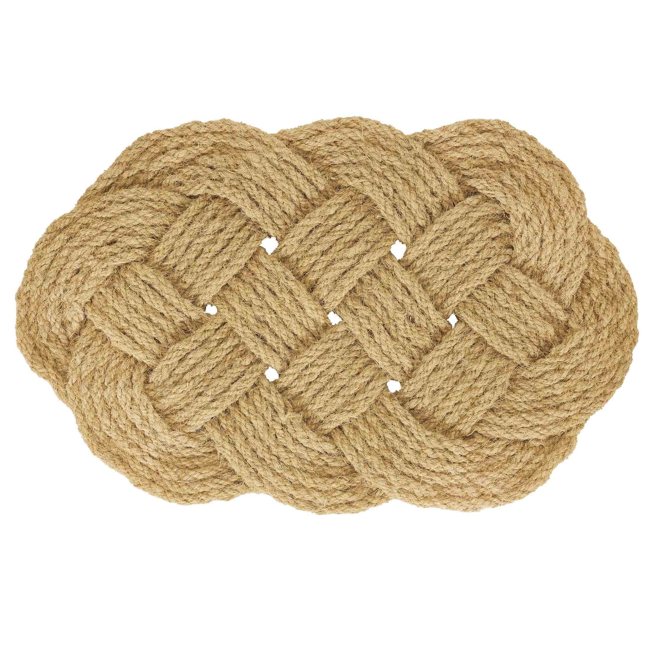 Mainstays Natural Sailor Knot Coir Outdoor Doormat, 18" x 30" | Walmart (US)