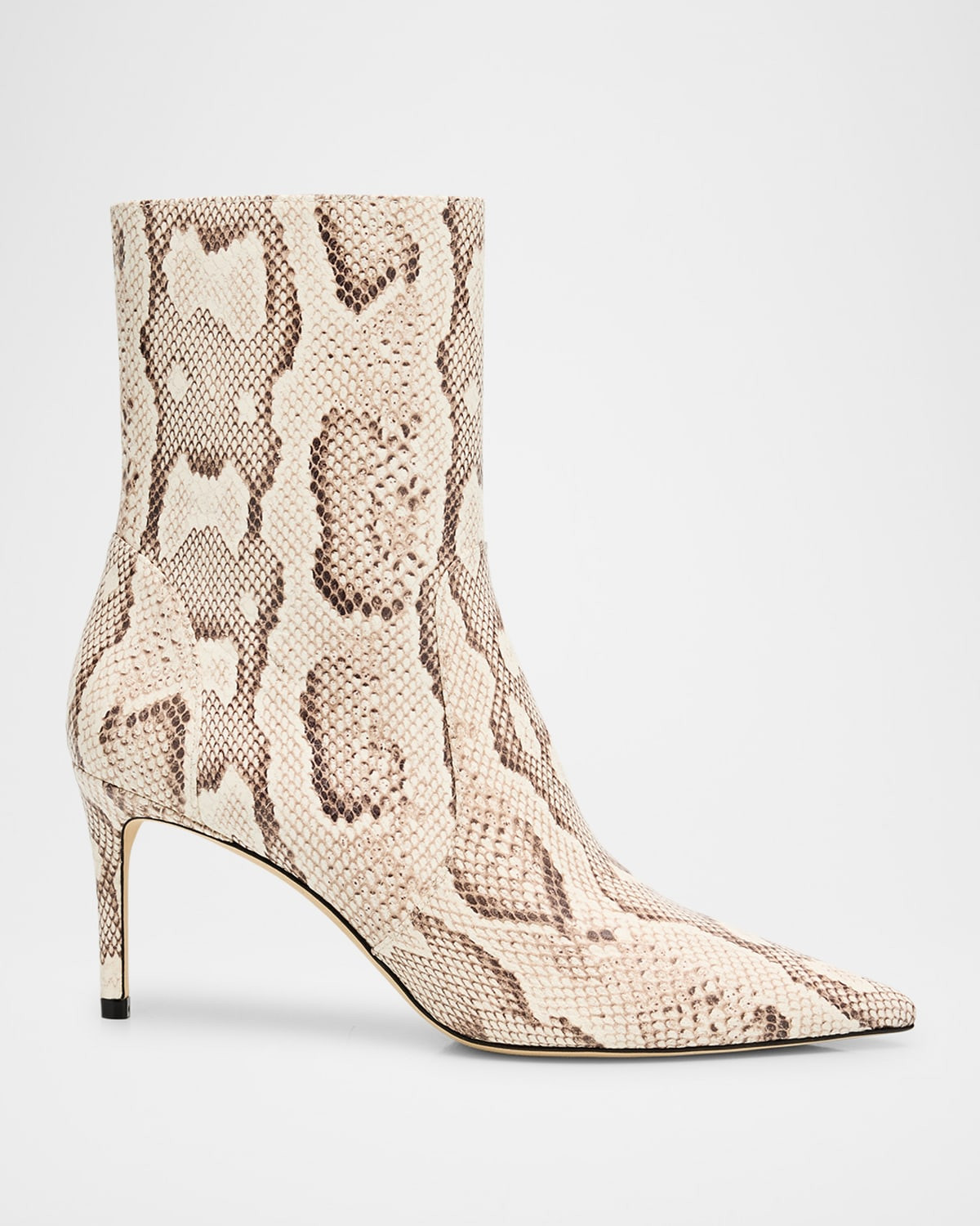 75mm Stuart Power Snake-Embossed Leather Booties | Neiman Marcus