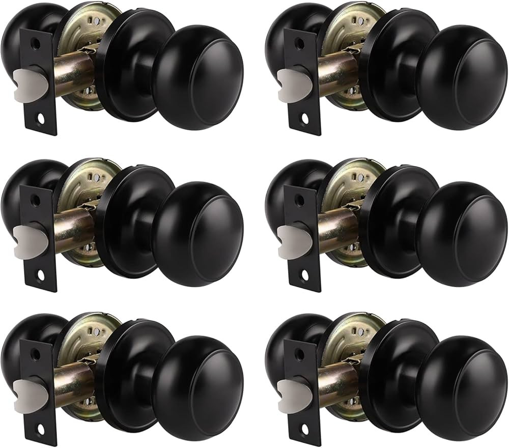 Probrico Black Door Knobs Interior, Passage Door Knobs for Hallway Closet, Matte Black Keyless In... | Amazon (US)