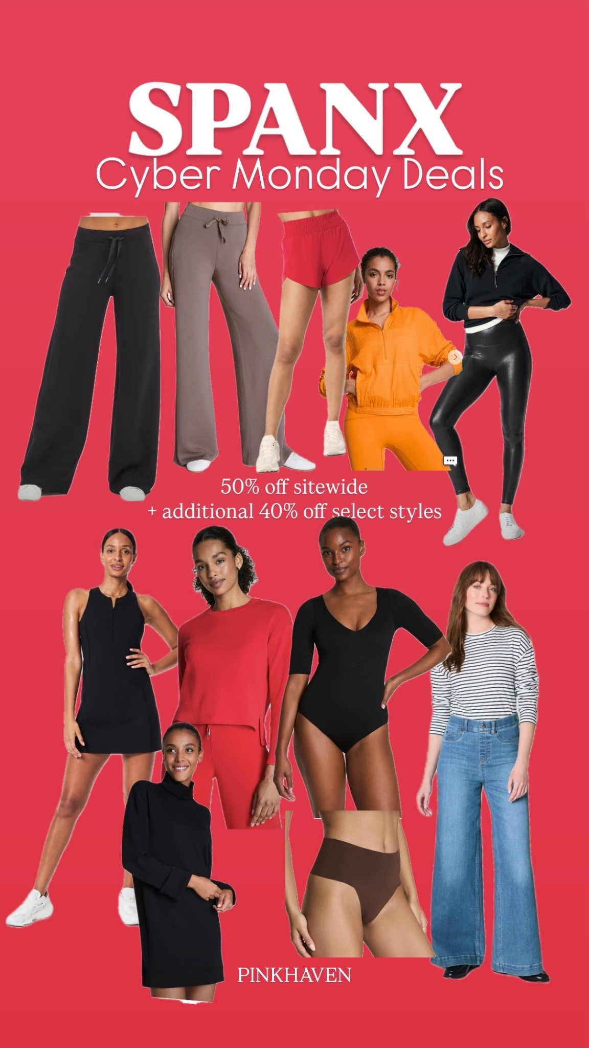 Spanx cyber Monday deals 
50% off site wide + additional 40% off off select styles. No code needed 

#athleisure #athletic #casual #comfy  #womens #deal #cybermonday #sale #wideleg #pants #jacket #sweatshirt #sweatpants #turtleneck #dress #pinkhaven

#LTKCyberWeek #LTKActive #LTKSaleAlert