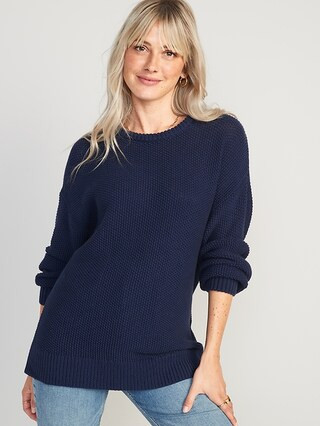 Textured-Knit Tunic Sweater for Women | Old Navy (US)
