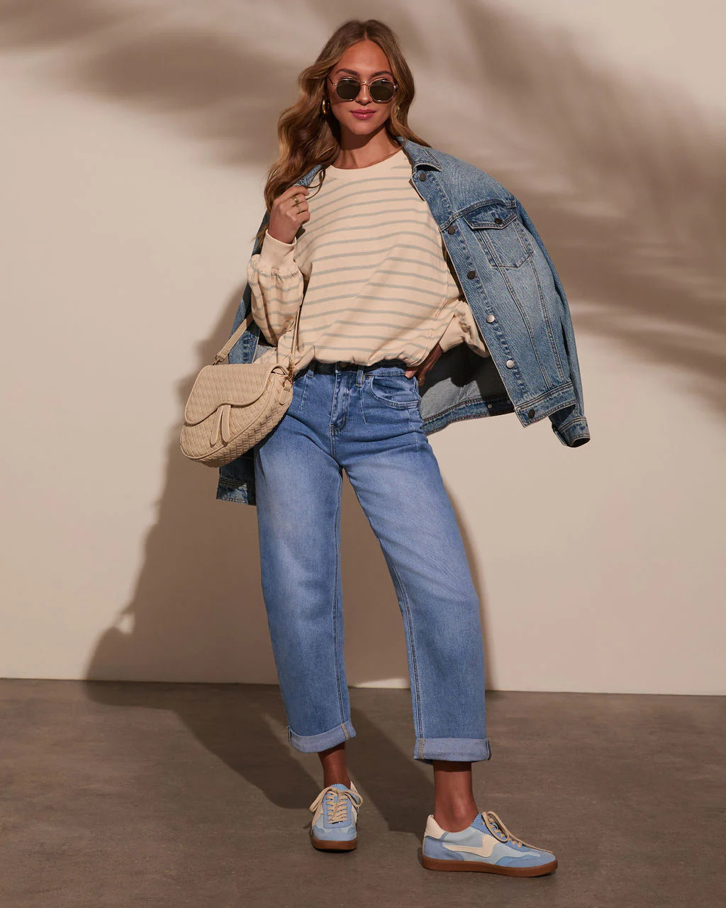 Classic Feel Striped Oversized Sweatshirt | VICI
