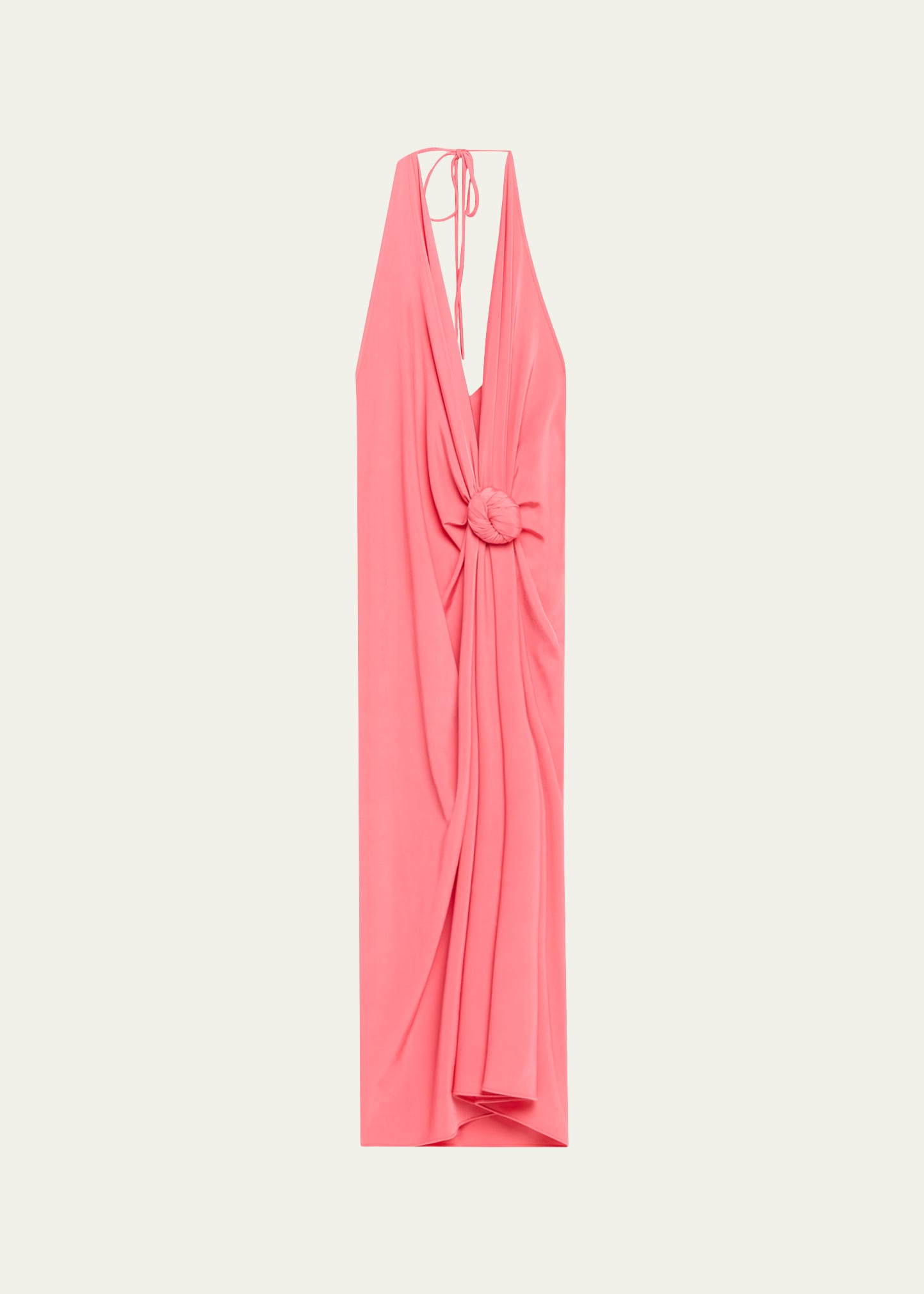 Silvia Tcherassi Guadalupe Knotted Backless Halter Midi Dress | Bergdorf Goodman