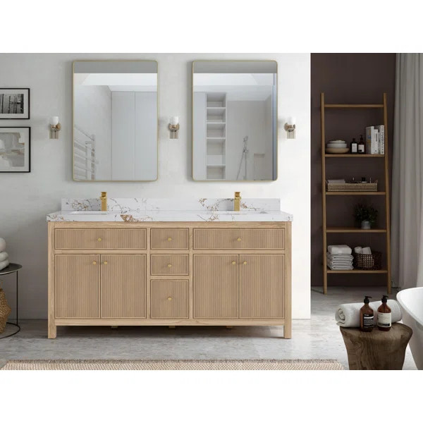 Sonoma 72'' Double Bathroom Vanity with Quartz Top | Wayfair North America