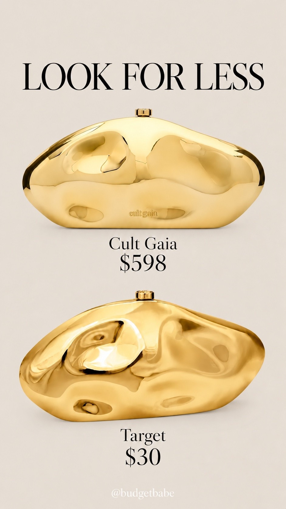 Look for less, Cult Gaia clutch #lookalike