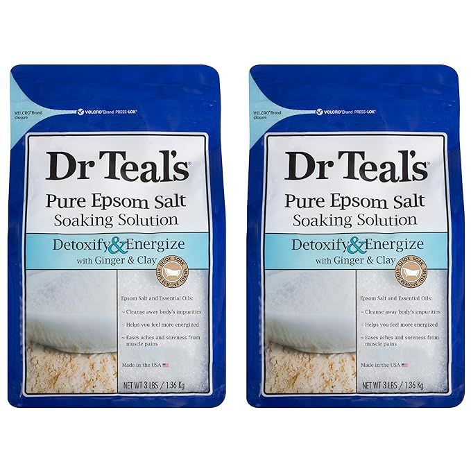Dr Teal's Epsom Salt Bath Soaking Solution with Ginger and Clay - Detoxify and Energize - Pack of... | Amazon (US)