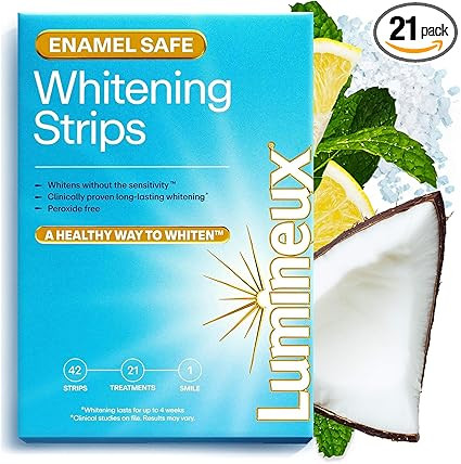 Lumineux Teeth Whitening Strips - 21 Treatments (3 Months) - Peroxide Free - Enamel Safe for Whit... | Amazon (US)