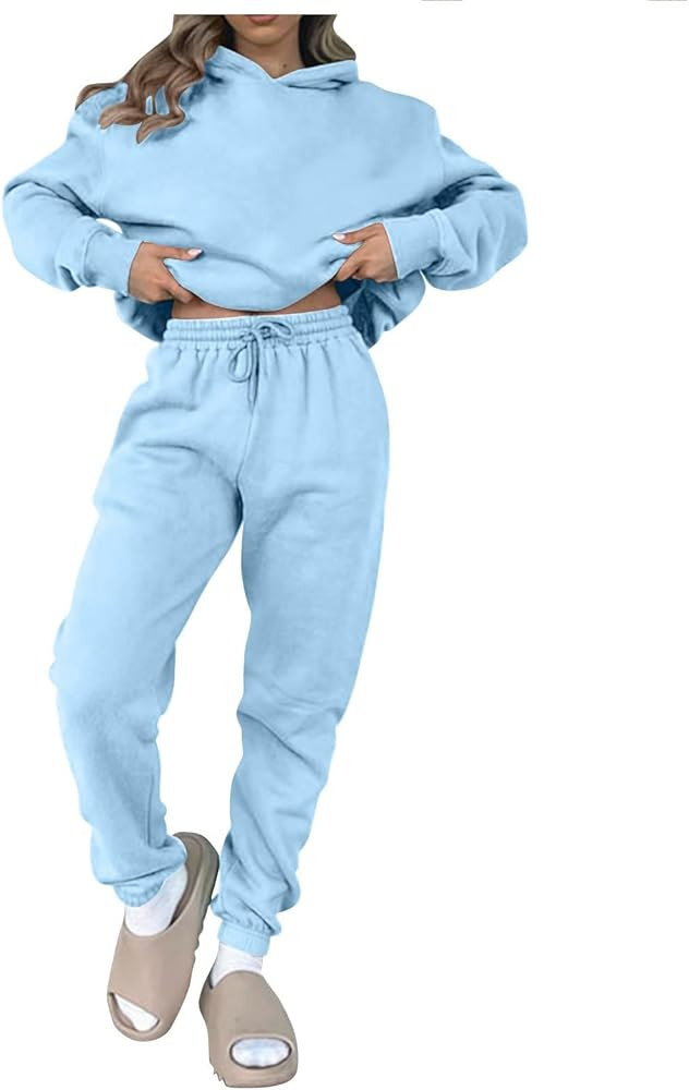 Gumipy Two Piece Sets for Women Plus Size Fleece Lounge Sets Oversized Sweatshirt Hoodie Baggy Sw... | Amazon (US)