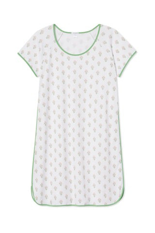 Pima Nightgown in Pink Flora | LAKE Pajamas