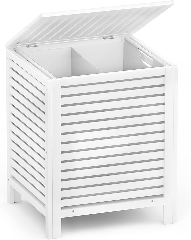 Homykic Bamboo Laundry Hamper, 2-Section 120L Laundry Hamper with Lid and Removable Liner Bag, La... | Amazon (US)