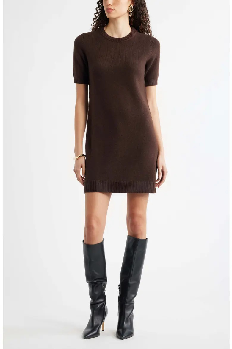 Short Sleeve Wool & Cashmere Sweater Dress (Women) | Nordstrom | Nordstrom