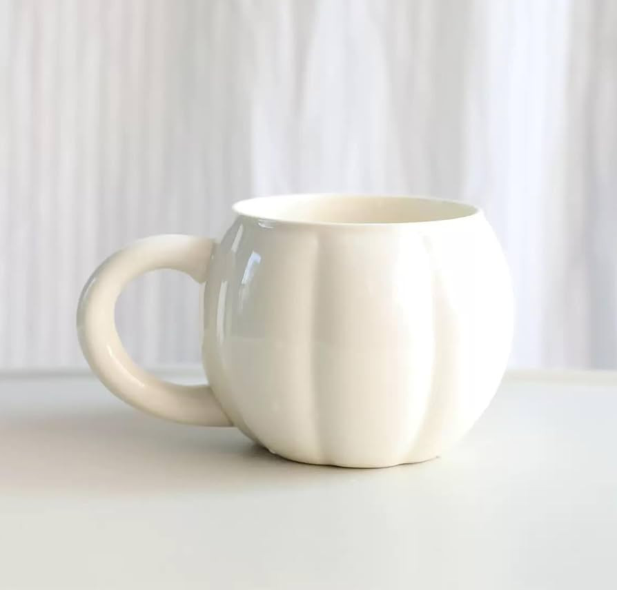 Classic White Ceramic Tea Cup, Large Tall Coffee Mug with Handle, Modern Minimalist Design for Ho... | Amazon (US)