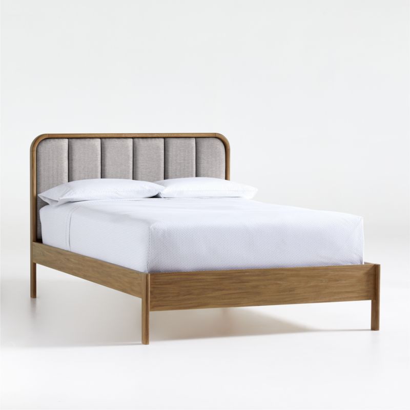 Wes Full Upholstered Wood Bed | Crate and Barrel | Crate & Barrel