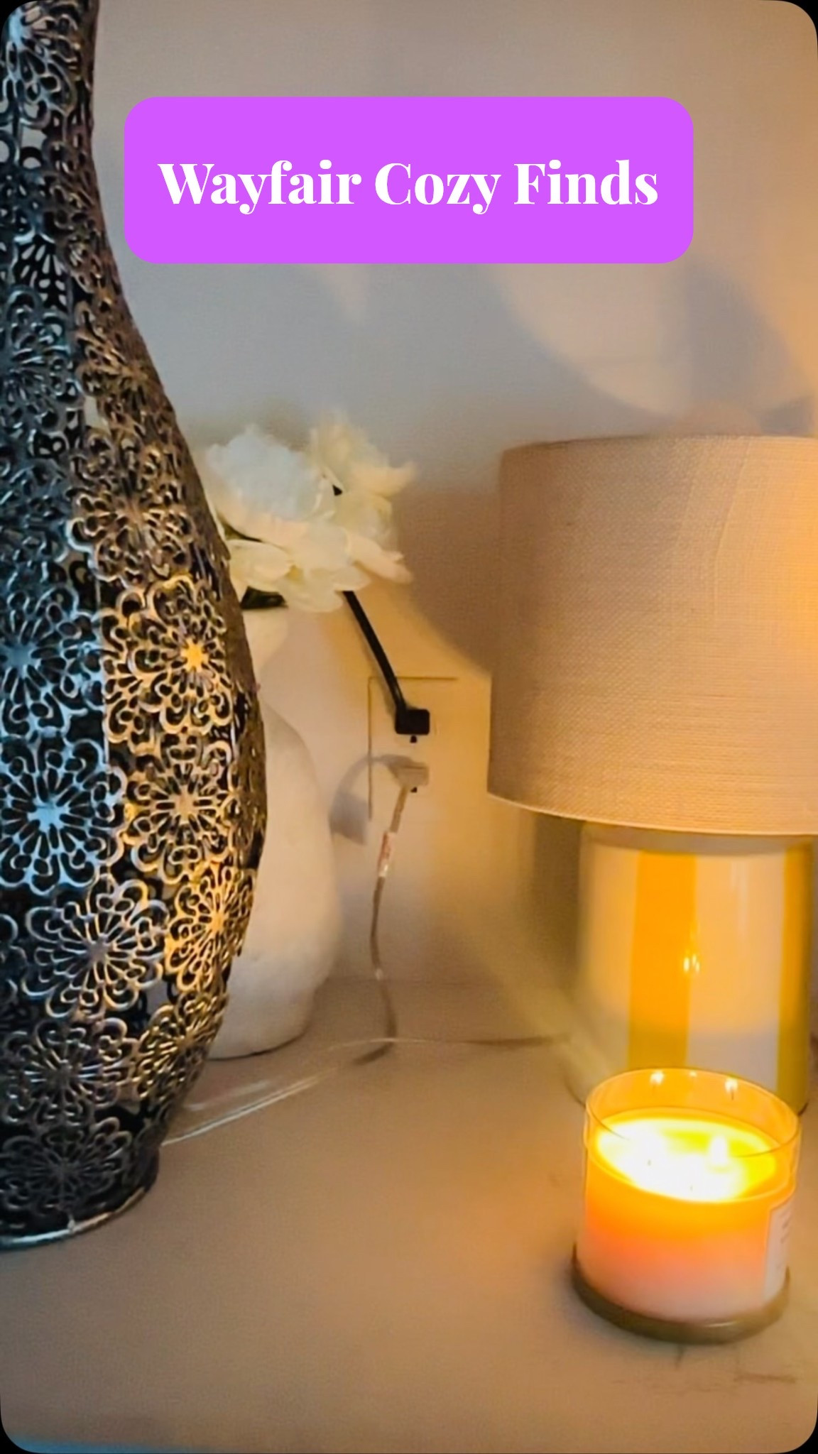 🔗https://creatorlink.shop/4moEKCK
Creating those cozy, lived-in corners at home is my favorite kind of project. ✨ Brought this space together with some gorgeous accent pieces and statement lighting from Wayfair—from this chic striped ceramic lamp to the rustic textured vases that add so much character.
It’s amazing how a few thoughtful details and warm lighting can completely transform the vibe of a room. 🕯️💛 🖤🤍

#ad #Wayfair #WayfairStyle @wayfair @wayfaircreators #LivingRoomDecor #InteriorStyling CozyHome HomeInspo DecorDetails