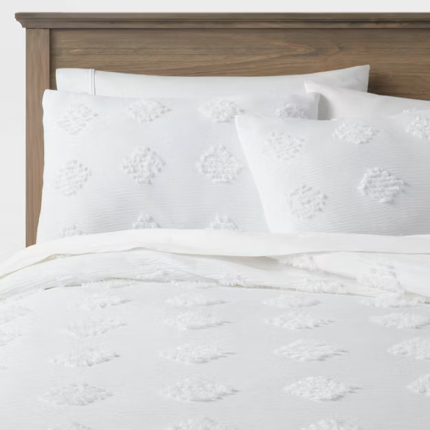Tufted Diamond Crinkle Duvet Cover & Sham Set - Threshold™ | Target