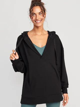 Oversized Live-In French-Terry Tunic Hoodie for Women | Old Navy (US)