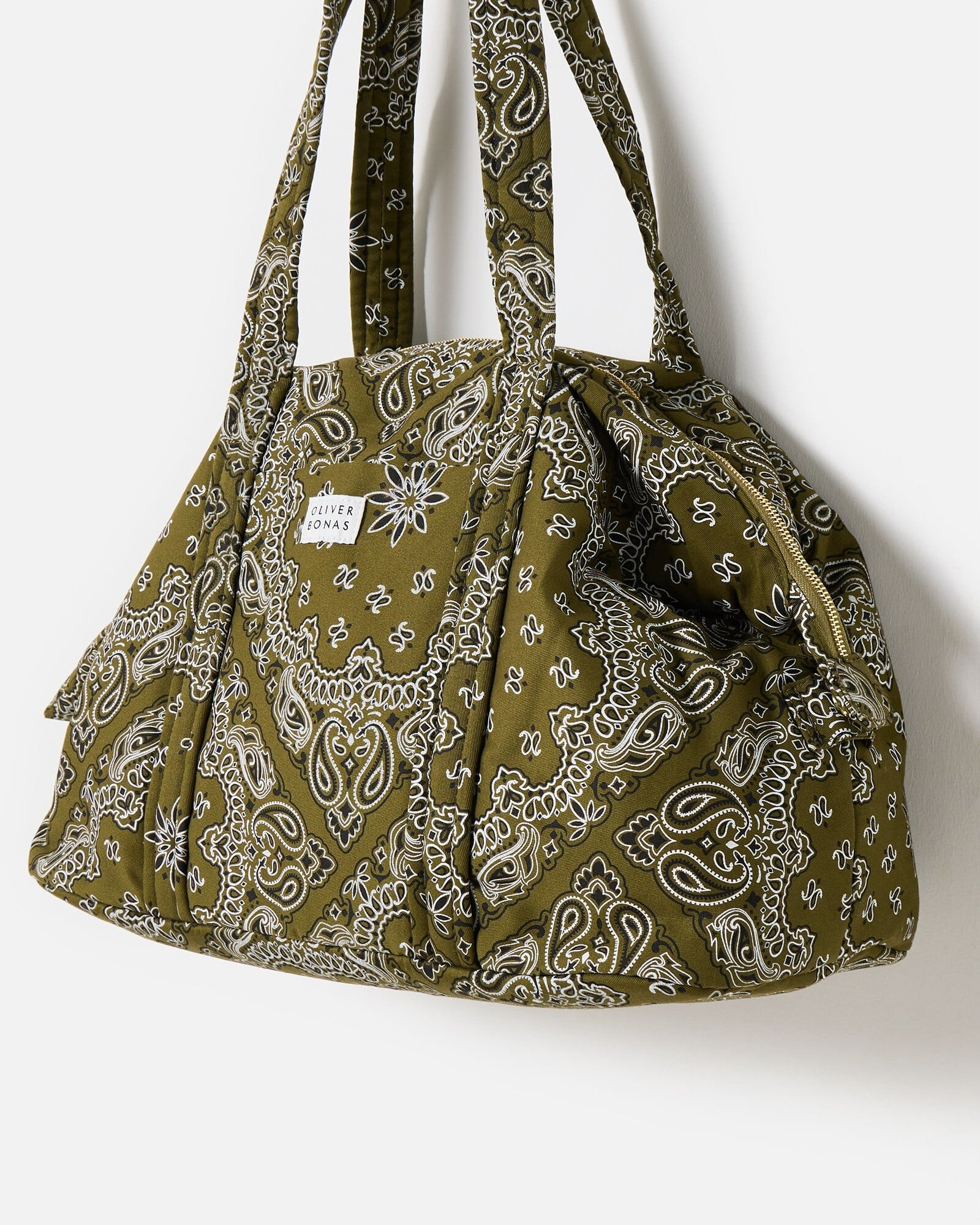 Khaki Green Paisley Bandana Print Weekend Bag | Oliver Bonas | Oliver Bonas (Global)