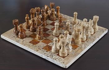Radicaln Handmade Red and Coral Full Marble Chess Board Game Set - Staunton Marble Tournament Two... | Amazon (US)