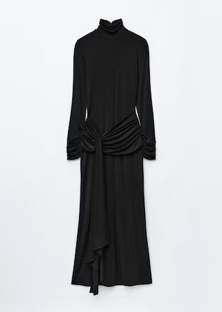 Tie-Detail Turtleneck Midi Dress - Black - & Other Stories GB | & Other Stories UK
