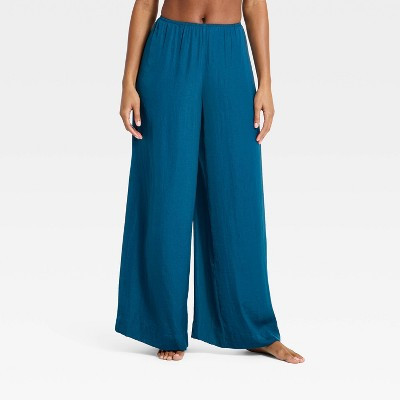 Women's Luxury Collection Satin Pajama Pants - Auden™ Dark Blue M | Target