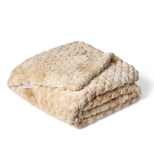 Minky Couture Belgian Waffle Blanket - Ultra-Soft, Warm & Fuzzy Luxury Throw - Reversible Waffle Texture - Premium Quality - Machine-Washable Grande, Caramel | Amazon (US)
