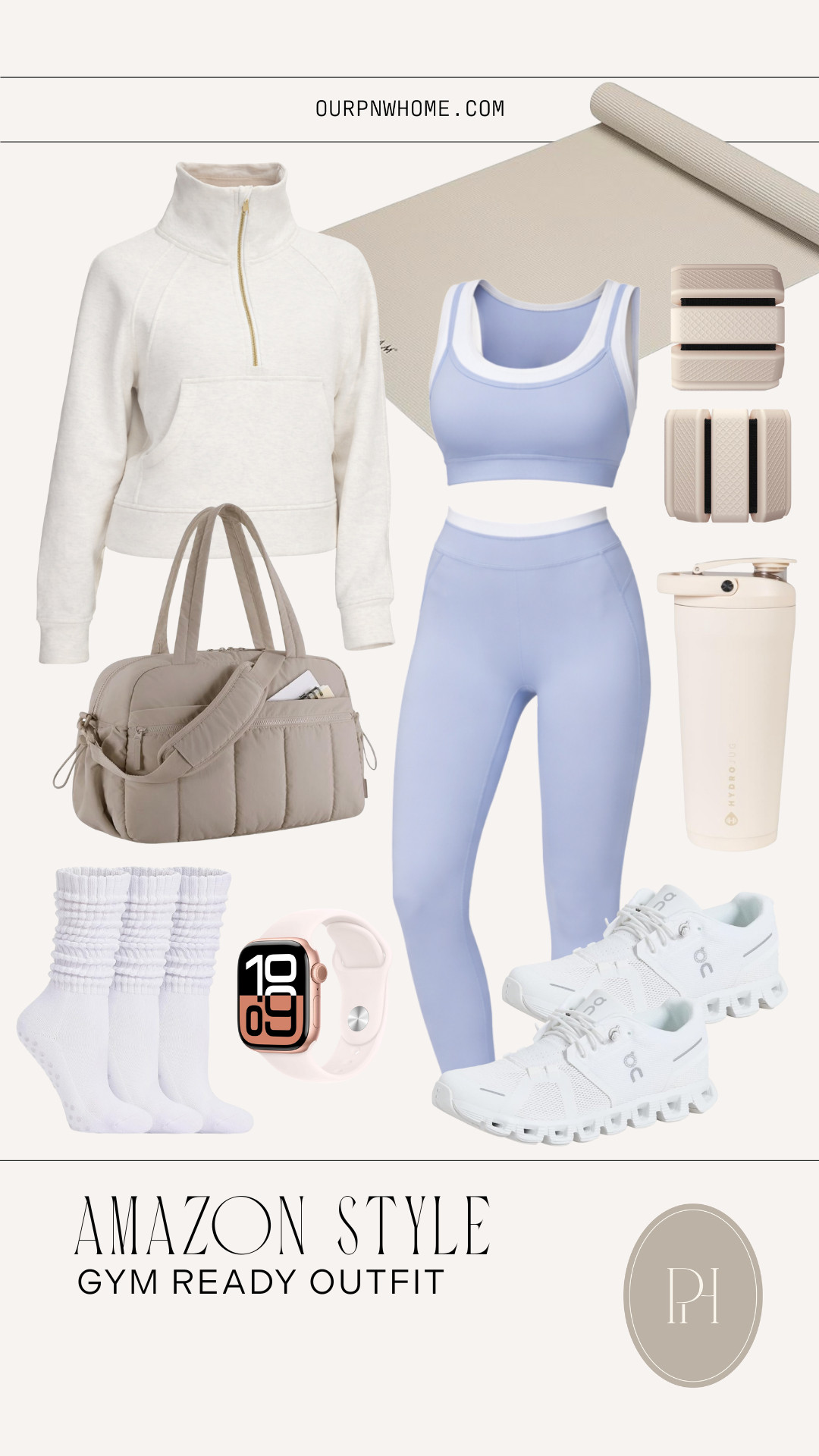 Gym ready look from Amazon!

Gym outfit, gym look, athletic look, matching set, blue sports bra, blue leggings, gym leggings, yoga leggings, ankle weights, yoga mat, exercise mat, shaker cup, half-zip sweatshirt, gym bag, white crew socks, white running shoes, gym shoes, trainers, sneakers, Apple watch, smartwatch 

 #LTKgrwm #LTKfitnessgoals #LTKselfcare