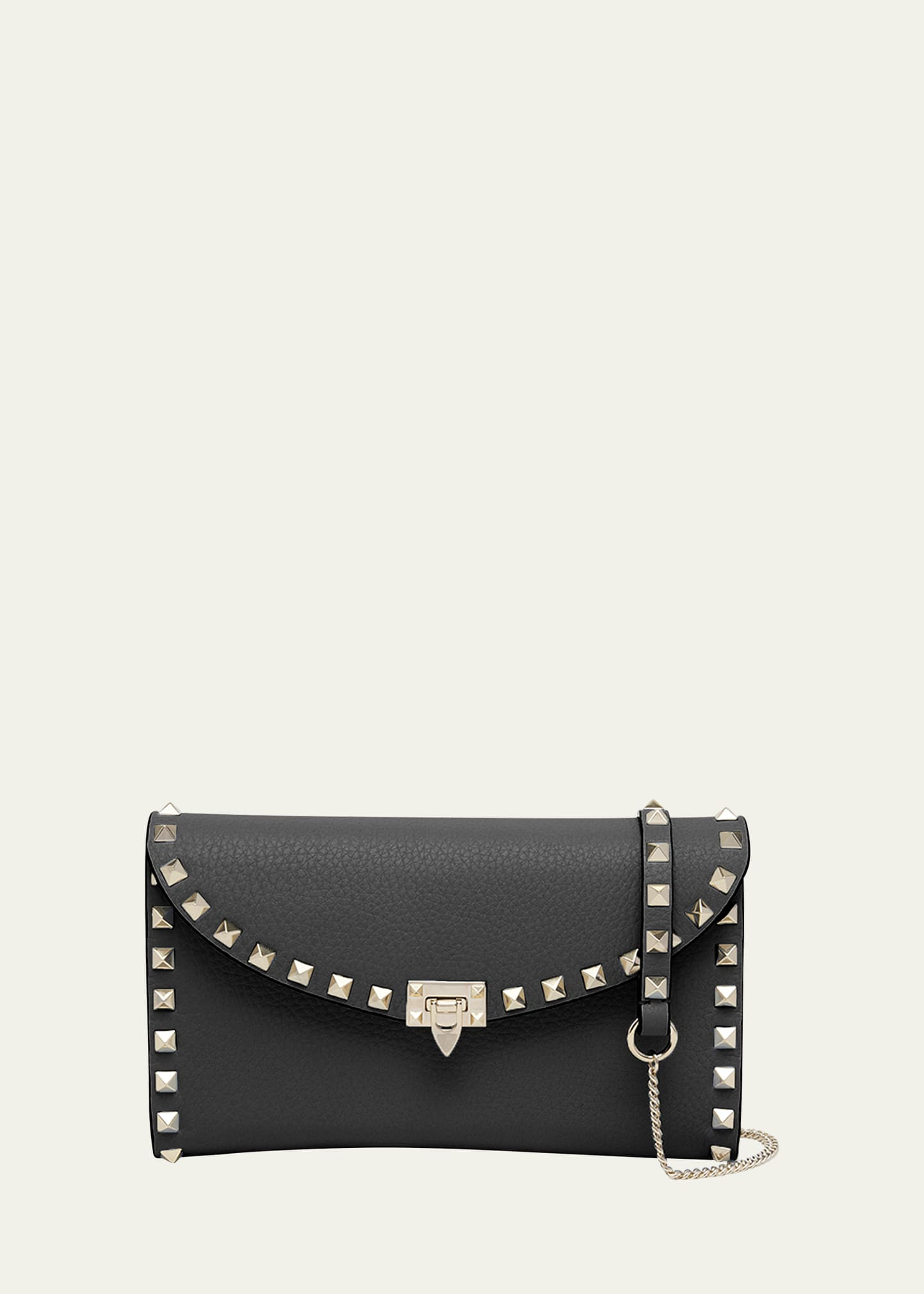Valentino Garavani Rockstud Flap Leather Wallet on Chain | Bergdorf Goodman
