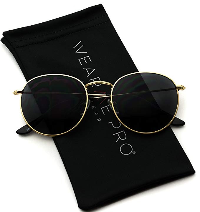 WearMe Pro - Reflective Lens Round Trendy Sunglasses | Amazon (US)