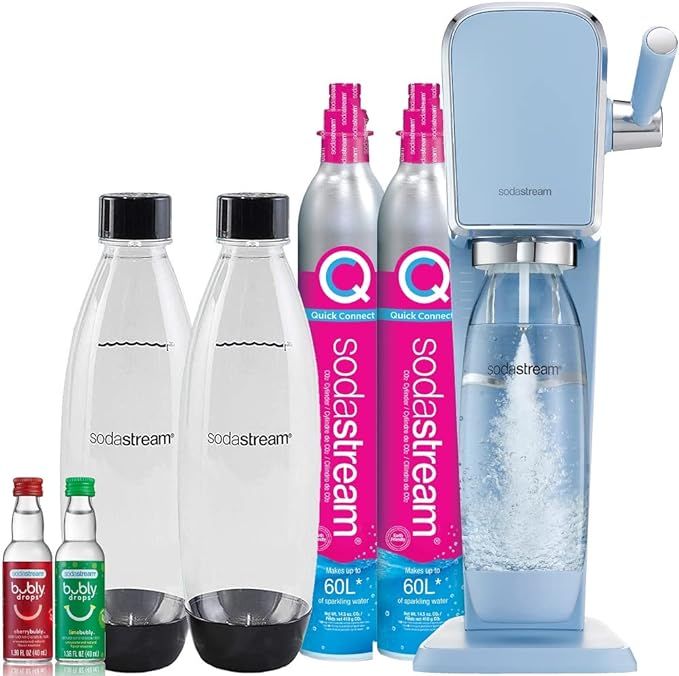 SodaStream Art Sparkling Water Maker Bundle (Misty Blue), with CO2, DWS Bottles, and Bubly Drops ... | Amazon (US)