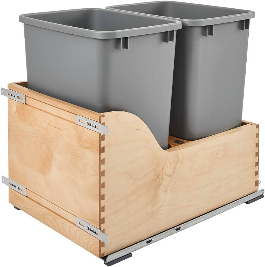 Rev-A-Shelf Wood Pull Out Trash/Waste Container w/Soft Close and Servo Drive System | Amazon (US)
