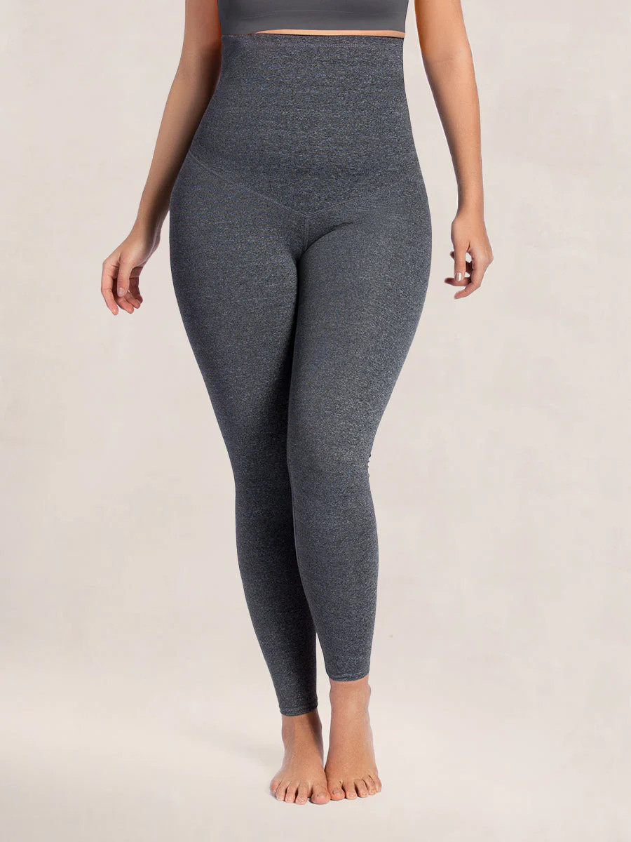 Curveez High Waisted Shaping Grey Leggings Shapewear Gray M | Shapermint