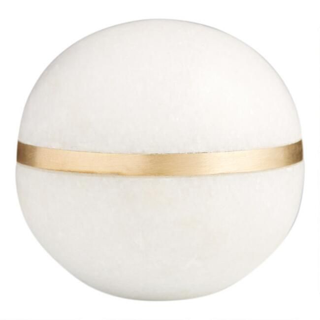 Marble Sphere With Brass Inlay Decor | World Market