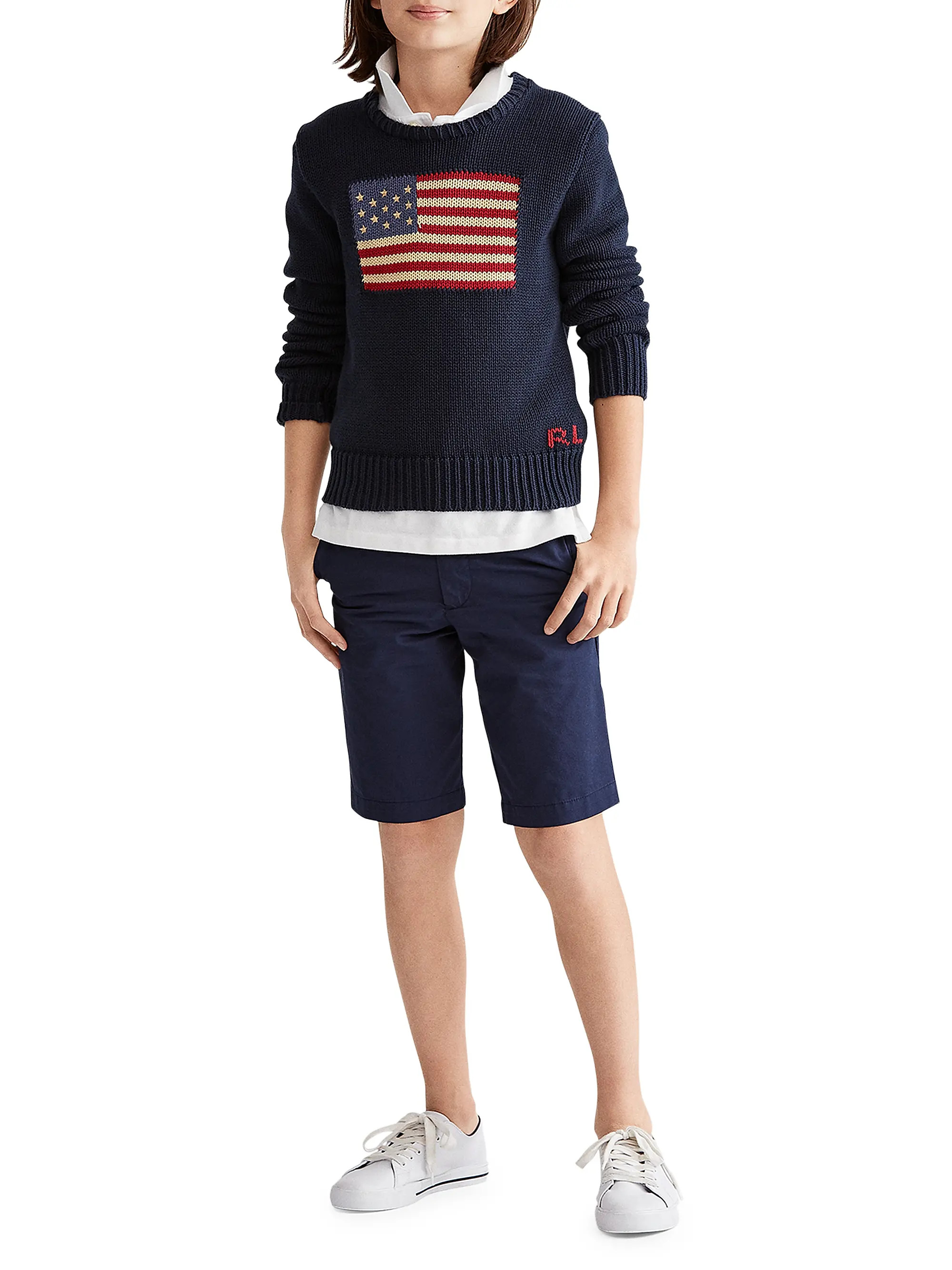 Polo Ralph Lauren Boy's Crewneck Flag Sweater | Saks Fifth Avenue | Saks Fifth Avenue