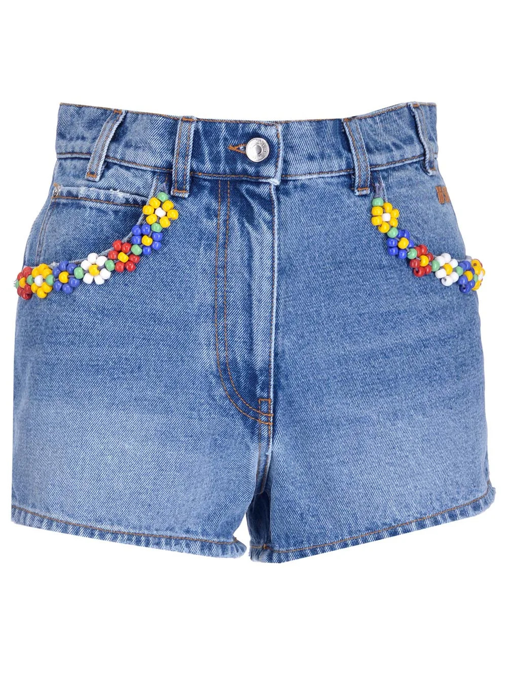 MSGM Floral Detailed Denim Shorts | Cettire Global