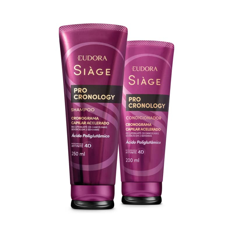 Combo Siàge Pro Cronology: Shampoo 250ml + Condicionador 200ml | Eudora (BR)