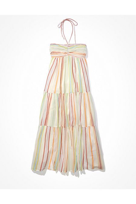 AE Ruched Halter Midi Dress | American Eagle Outfitters (US & CA)