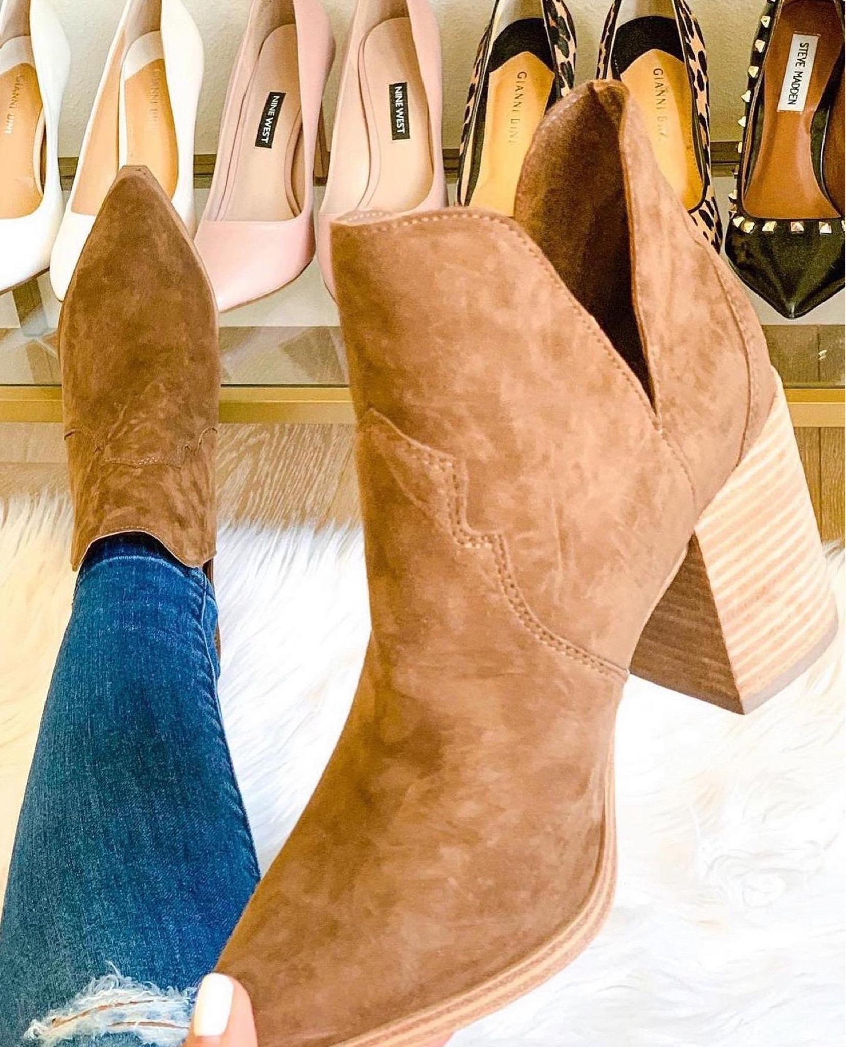 Steve madden cut top out booties