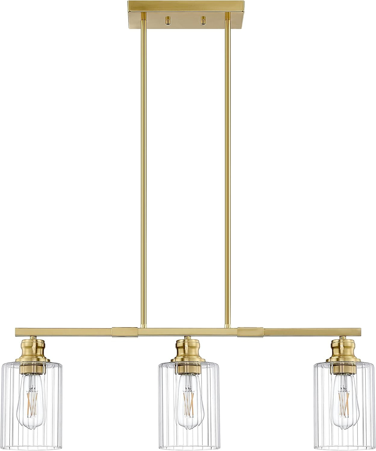 Dolaimi House Modern 3 Light Gold Indoor Hanging Kitchen Island Light Brushed Bronze Finish 5.3" ... | Amazon (US)